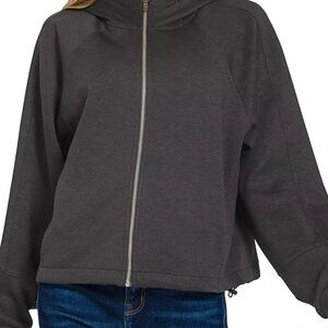 Zenana Soft Scuba Full Zip Hoodie Jacket